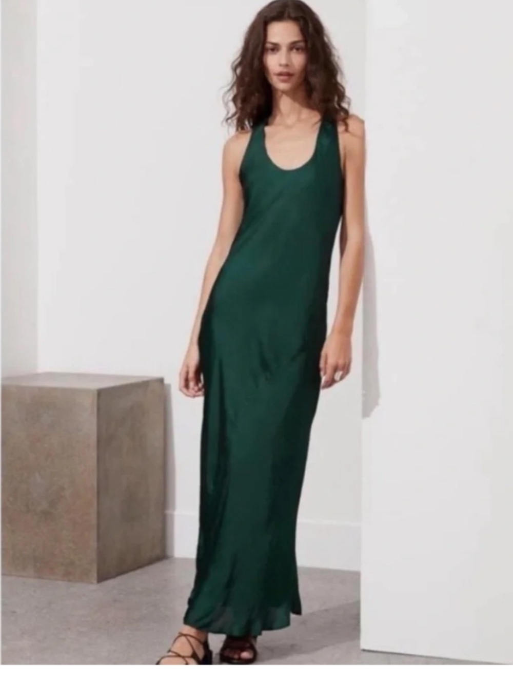 Banana Republic Emerald Green Slip Maxi Dress